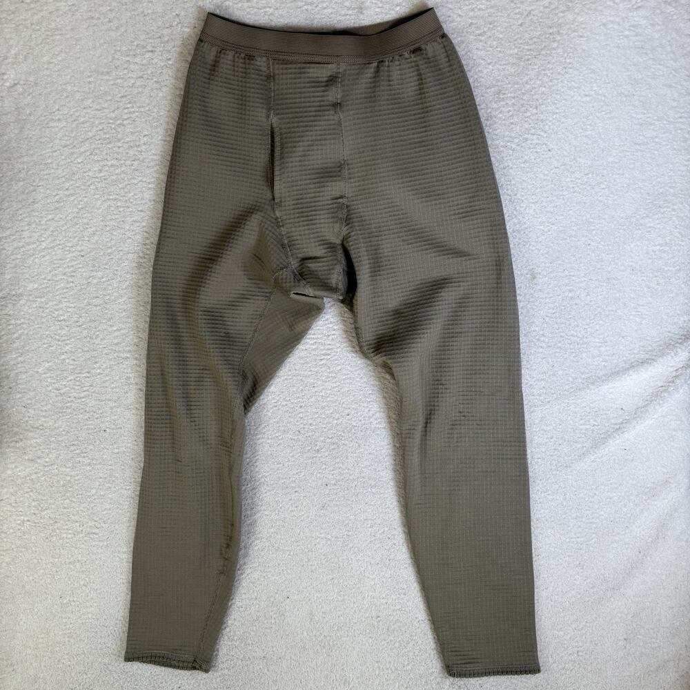 Vintage Polartec Thermal Pants Mens Medium Tan Cold Weather Baselayer Waffle USA